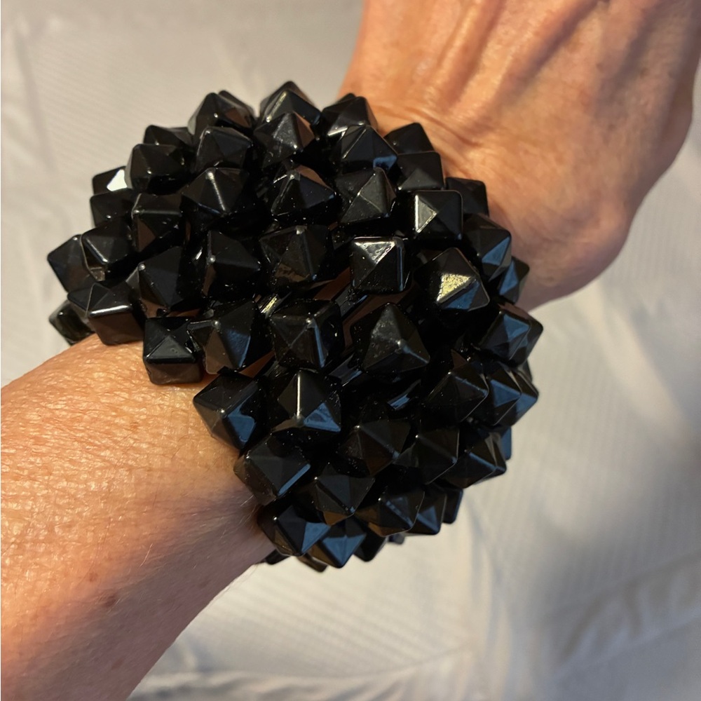 Wide Spiky Acrylic Stretch Bracelet COOL